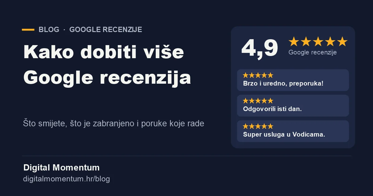 Google recenzije s ocjenom pet zvjezdica i koraci do više recenzija